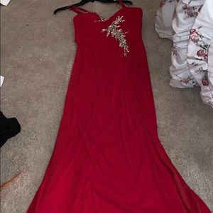 Women’s red long dress